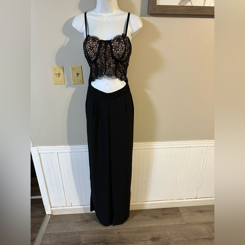 Black Lace Bustier jumpsuit